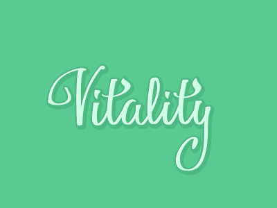 Vitality brush pen calligraphy lettering logo script type typography vector