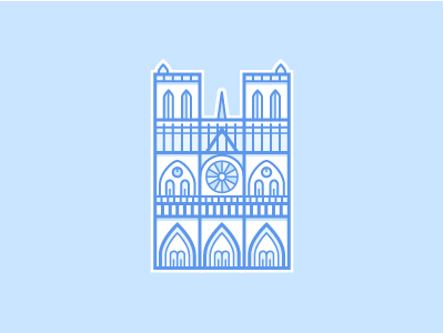 Notre-Dame de Paris architecture building line linear medieval notre dame de paris paris vector