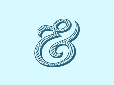 Ampersand #18 ampersand custom engrave lettering outline type typography vector