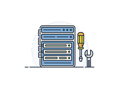 Hosting Support Icon computer help hosting it linear server support technical tool vector