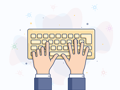 Keyboard finger hand icon illustration keyboard line vector