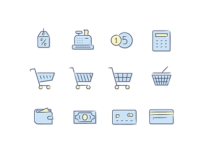 Shopping Icon Set calc card cart coin icon icon set icons money shop shopping