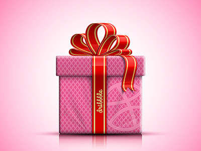 First Shot - Thanks To Nicola box dribble gift illustration invite pink thanks vector
