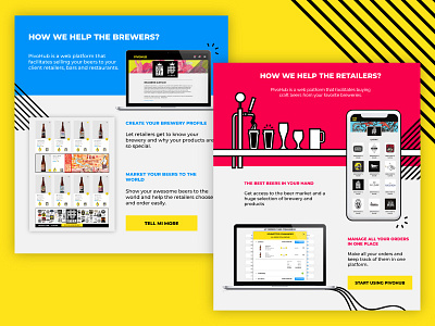 Platform PivoHub beer brand branding colorful design doodle flat graphic icon illustration key visual look and feel market place marketplace minimal typography ui ux vector web