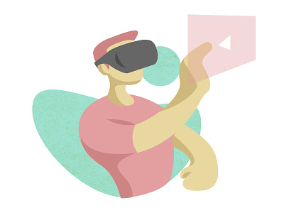 Vr Dribbble ar augmented design flat future graphic headset hologram icon illustration interaction man minimal play texture vector video virtual virtual reality vr