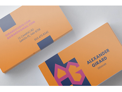 mock Alexander Girard monogrammed business card alexander girard business card design illustrator indesign mock monogram pattern