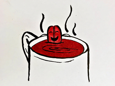 Inktober Day 3: Roasted bean coffee drawing ink inktober inktoberday3 marker roasted