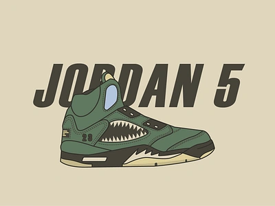 Jordan 5 Bomber concept flat icon illustration jordan jordans nike nike shoes vector