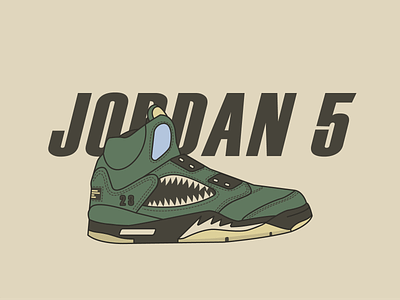 Jordan 5 Bomber concept flat icon illustration jordan jordans nike nike shoes vector