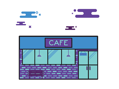 Kosse Cafe art cafe flat illustration kosse texas vector