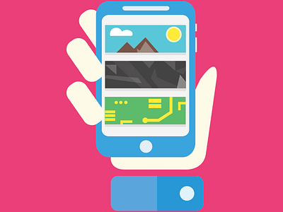 Mobile Mockup android app cards google hand illustration mobile mockup