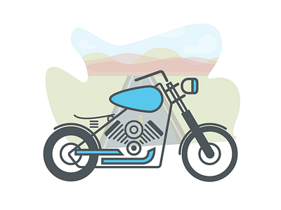 Hit The Highway abstract bike illustration motorcycle vector