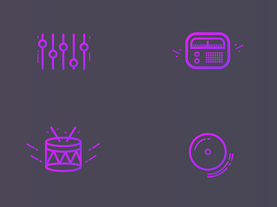 Gradient Music Icons