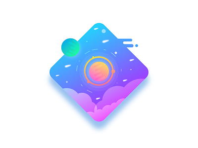 Space Icon galaxy gradient icon illustrator planet space