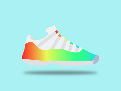 Jordan 11 Rainbow basketball flat golf gradient illustration jordan rainbow shoe