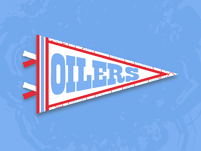 Houston Oilers Pennant branding design flat illustration logo nfl pennant sports vector