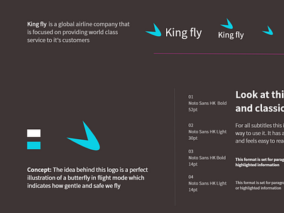 king fly logo branding design icon logo typography