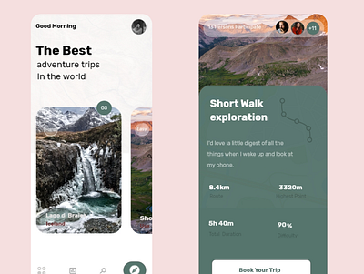 Travel App Design app branding design typography ui ux