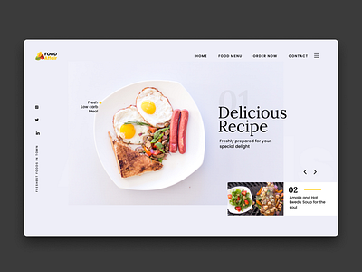 Restaurant landing page dailyui food website minimal ui design