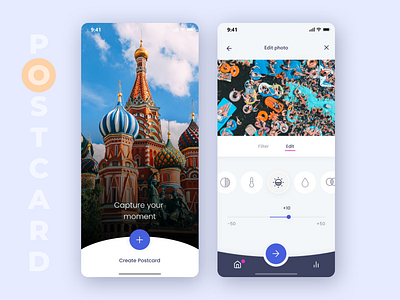 Postcard - Image editing dailyui design minimal mobile app product design ui ux