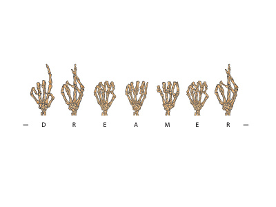 Dreamer skeleton alphabate branding graphic design illustration illustrator type