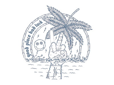 Good Place Bad Luck adobe ilustrator beach branding design graphic design illustration illustrator palm