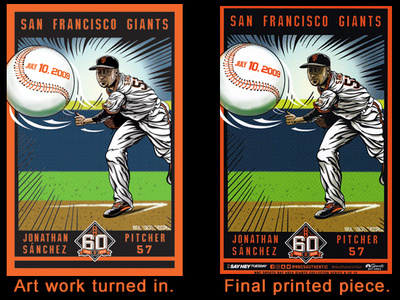 SF Giants Cheer Card baseball baseball card digital 2d illustration illustrator art sfgiants vector