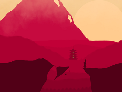Red Samurai design digital art illustration