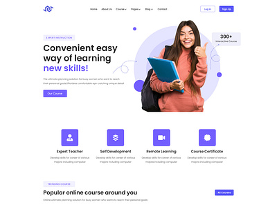 E-Learning Landing Page e learnign landingpage ui ux web page