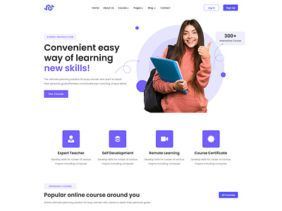 E-Learning Landing Page e learnign landingpage ui ux web page