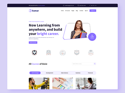 E-learning Landing Page elearning landing ui ux