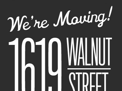We're Moving — Teaser Graphic typography