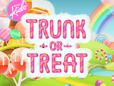 Trunk or Treat adobe candy candyland christian church design graphic design halloween illustration illustrator photoshop series trunk or treat