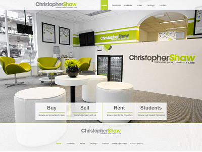 christopher shaw homepage clean design photography website design
