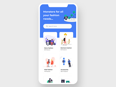 Monster | Fashion App app app design branding cart chennai creative dashboard dashboard ui design flat home icon illustration ui ux