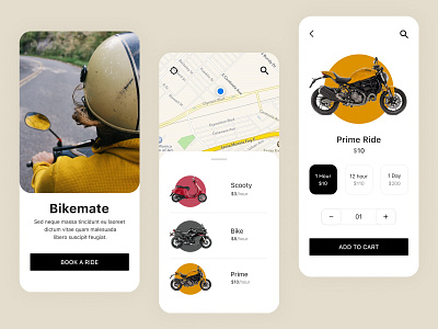 Bikemate app app design bike booking booking app branding chennai creative ride ui ux