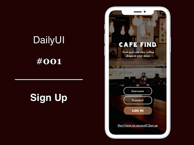 001 Sign In coffee app dailyui dailyui 001 sign in uidesign