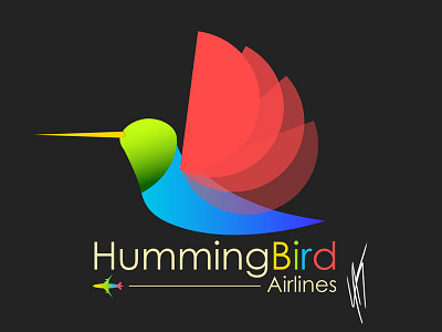 Daily Logo Challenge - Day 12 - Airline airline dailylogo dailylogochallenge hummingbird logo logodesign vector