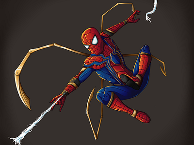 SPIDER MAN - IRON SPIDER art artist artwork avengers digital digitalart digitalartist illustration infinitywar iron spider spiderman super hero tom holland