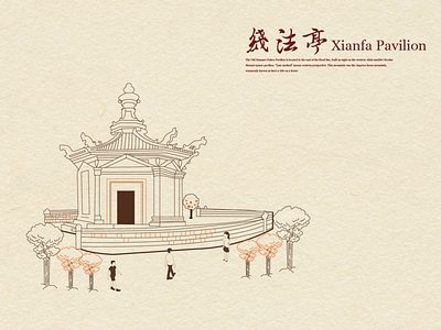 Xianfa Pavilion - infographics illustration infographics