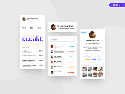 Web App (SaaS) Interface UI Cards by BiitPixels on Dribbble