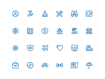 Inspiration Icons categories glyphs icons inspiration monoline simple small travel travelling ui ux