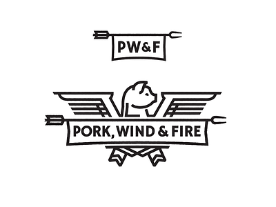 "When pigs fly" arrow bbq eagle food logo pig pork restaurant thick truck wings