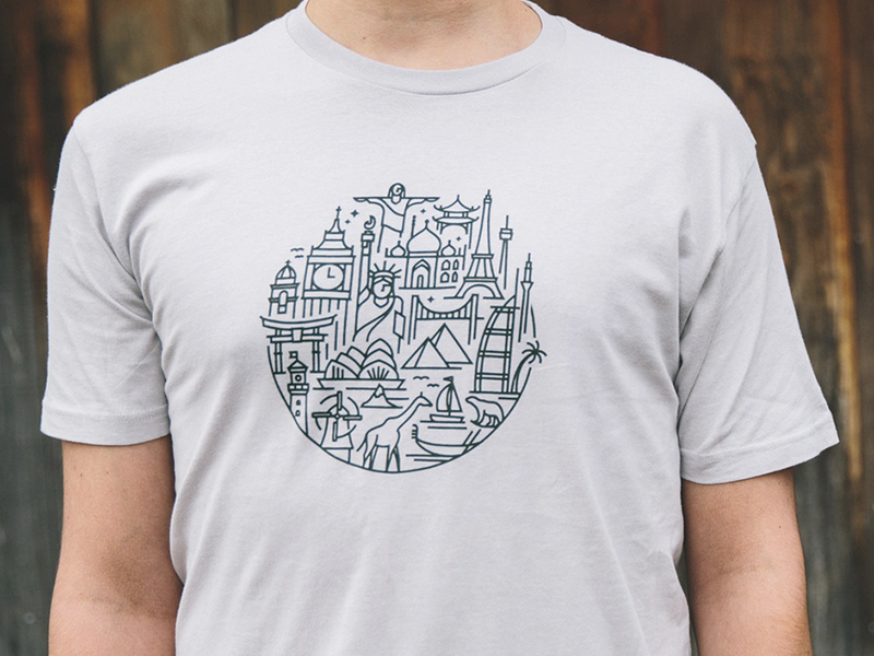 travel t shirt 40 icons