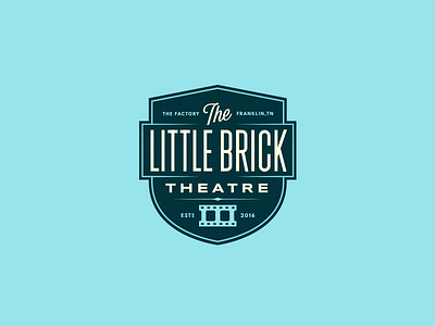 Little Brick Theatre brick cinderblock cinema circle film logo reel seal theater theatre