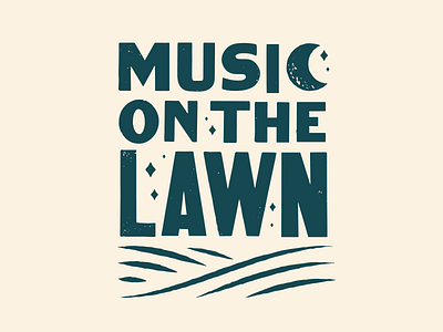 Music On The Lawn grass hatch lawn letterpress moon music stars texture type