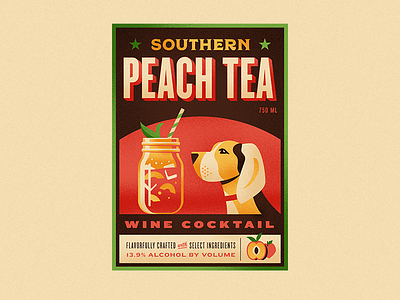 Peach Tea bird dog label packaging peach south tea whiskey wine