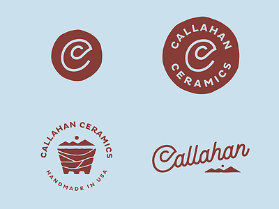Callahan Ceramics c ceramics lockups logos logotype marks mountains pottery script