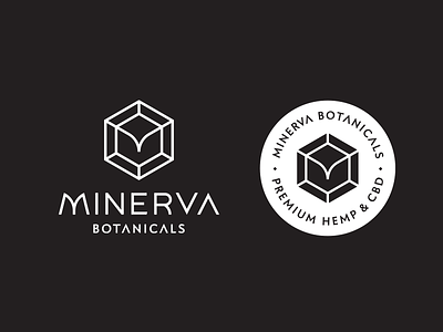 Minerva Botanicals botanicals cbd goddess hemp hexagon lockup logo logotype mark minerva