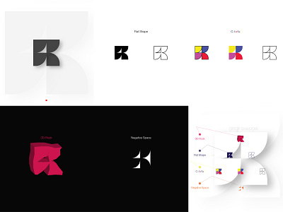 Abstract Shaped R Letter Design